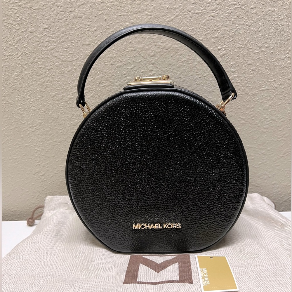 Michael Kors Serena Circle Pebble Leather Satchel w/o Shoulder strap